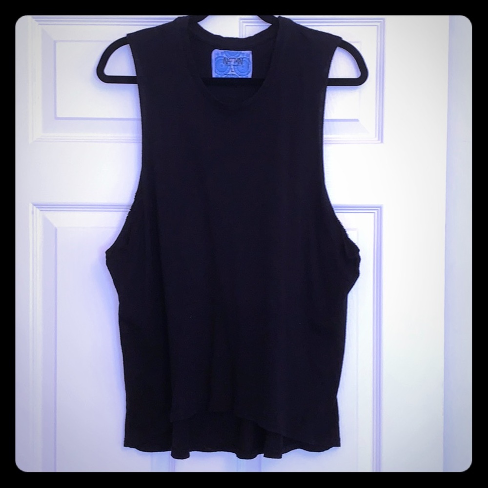 Nation LTD Black Cut off Sleeveless T-Shirt Large. excellent condition
